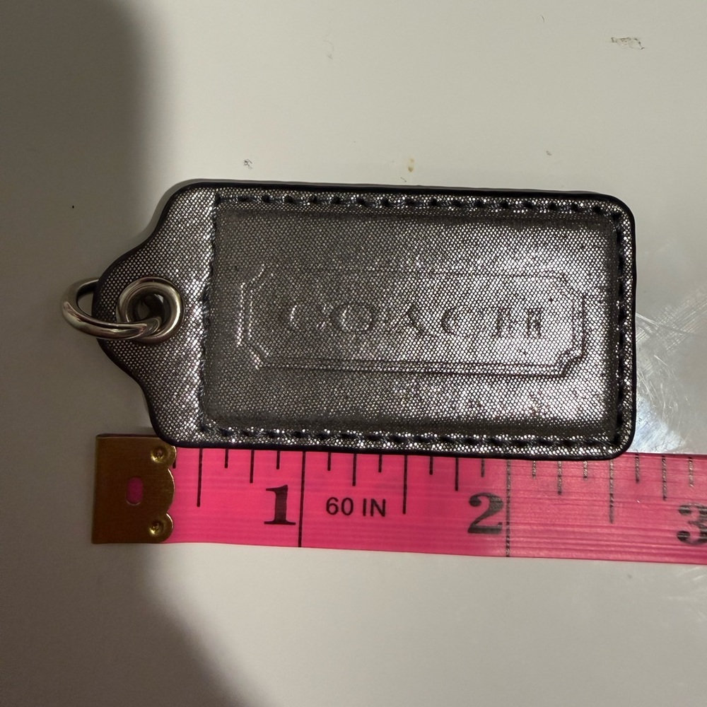 Coach gray fabric metallic hangtag